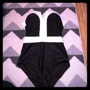Black and white swimsuit
